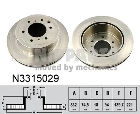 Disco do freio traseiro para Mitsubishi Pajero SPORT II KH