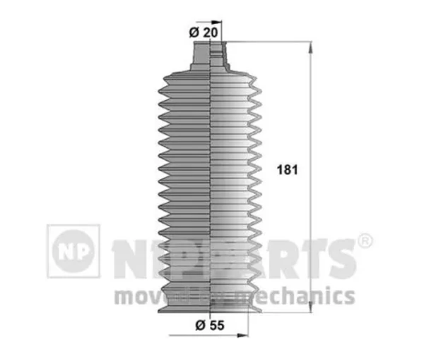 Bota de proteção do mecanismo de direção (de cremalheira) para Toyota Land Cruiser (J10)
