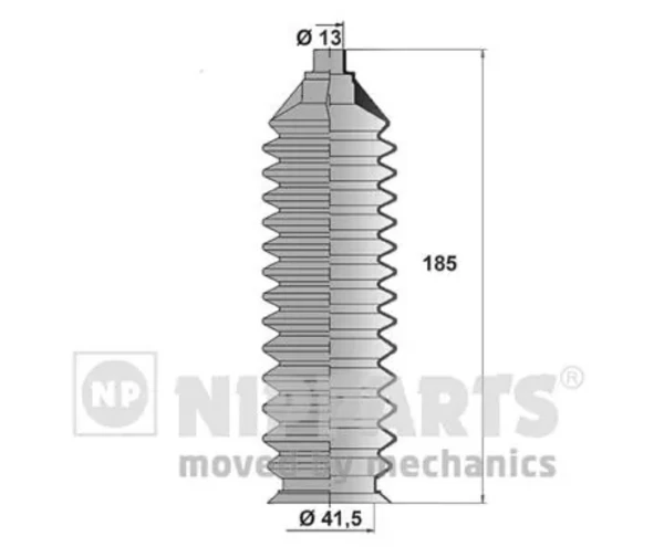 Bota de proteção do mecanismo de direção (de cremalheira) para Mazda 323 (BJ)