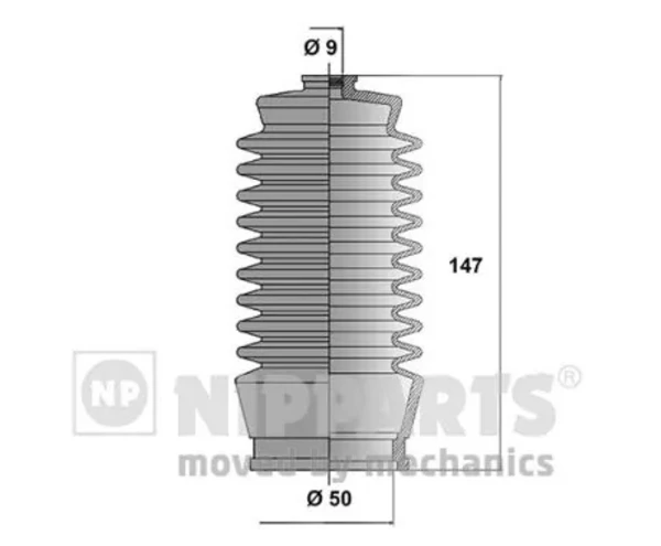 Bota de proteção do mecanismo de direção (de cremalheira) para Toyota Celica (T16)