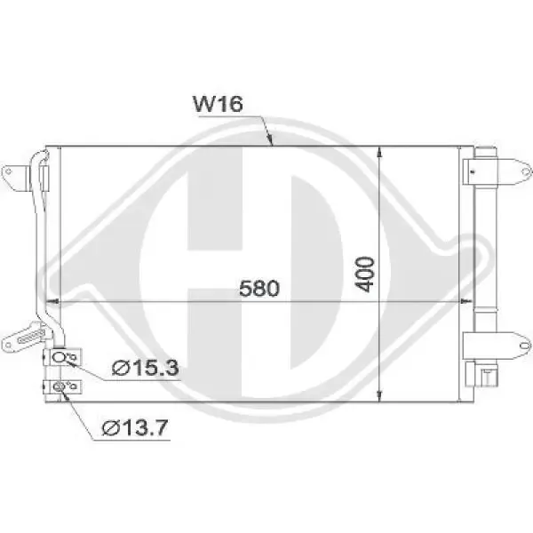 Radiador de aparelho de ar condicionado Volkswagen Jetta 6 162, 163, AV3, AV2, AY2, AY3