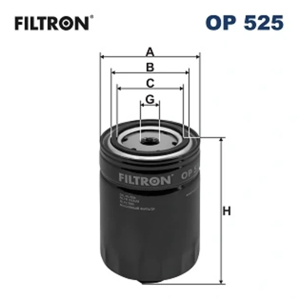 OP525 Filtron filtro de óleo