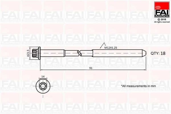 Parafuso de cabeça de motor (CBC) B2101 FAI