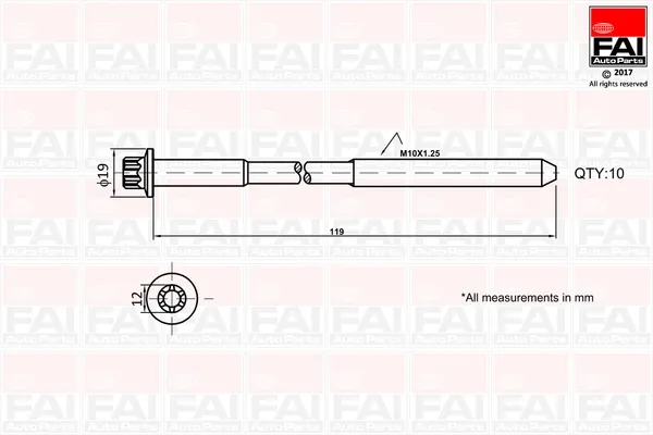Parafuso de cabeça de motor (CBC) B1321 FAI