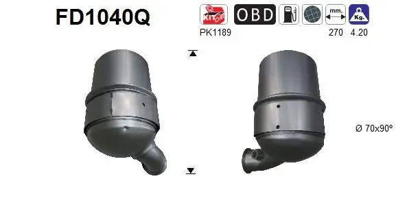 Filtro de partículas do sistema dos gases de escape FD1040Q AS/Auto Storm
