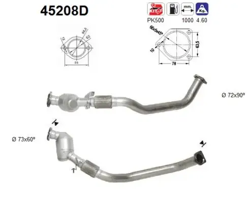 Convertidor - catalisador 45208D AS/Auto Storm
