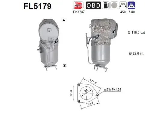 Convertidor - catalisador FL5179 AS/Auto Storm