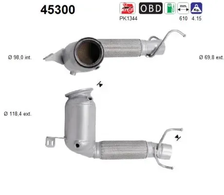 Convertidor - catalisador 45300 AS/Auto Storm