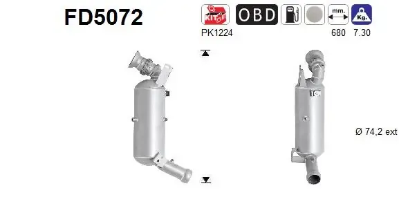 Filtro de partículas do sistema dos gases de escape FD5072 AS/Auto Storm