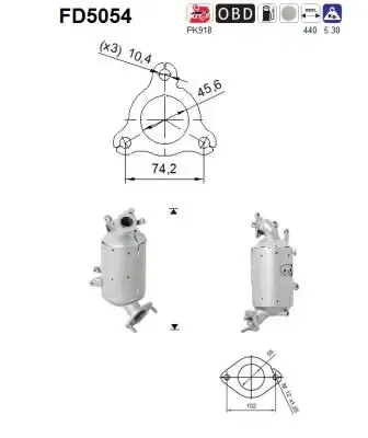 Filtro de partículas do sistema dos gases de escape KIA Optima III