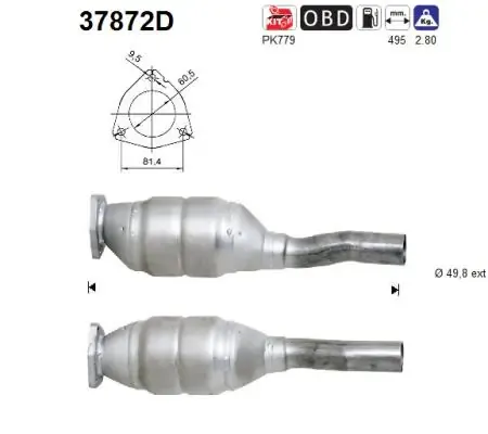 Convertidor - catalisador 37872D AS/Auto Storm