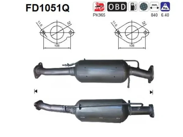 2103896 Ford filtro de partículas do sistema dos gases de escape
