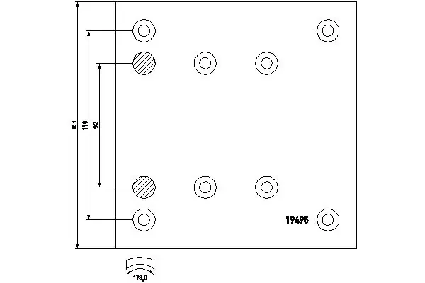 Placa sobreposta do freio dianteira (TRUCK) KBL1949511660 Beral