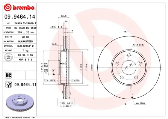 Disco do freio dianteiro Mazda 3 hatchback (BK) (2003 - 2009) preço, a partir de