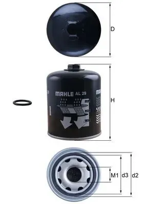 Filtro de secador de ar (separador de umidade e óleo) (TRUCK) AL29 Mahle Original