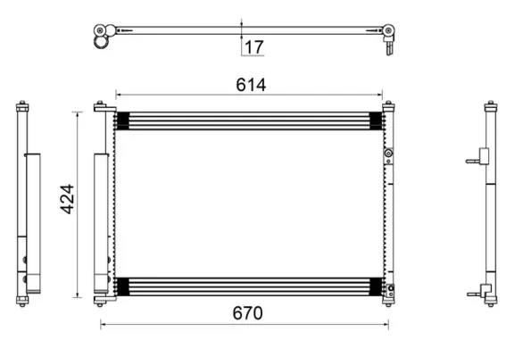 Radiador de aparelho de ar condicionado AC490000S Mahle Original