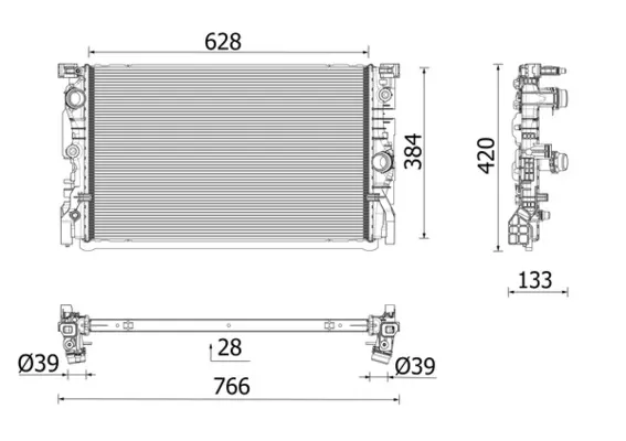 Radiador de esfriamento de motor 17118472247 BMW