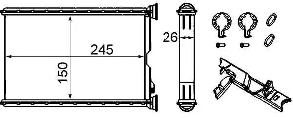 Radiador de forno (de aquecedor) AH242000S Mahle Original