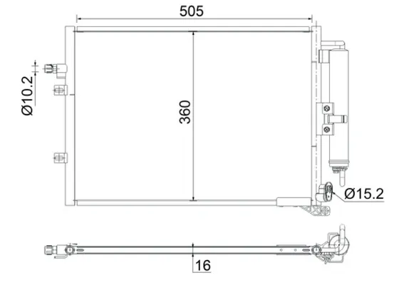 Radiador de aparelho de ar condicionado AC721000S Mahle Original