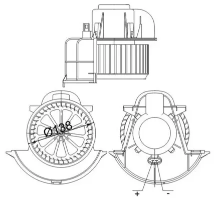 Motor de ventilador de forno (de aquecedor de salão) Volkswagen AMAROK 2HA, 2HB, S1B, S6B, S7A, S7B