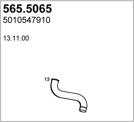Silenciador, parte central 5655065 Asso