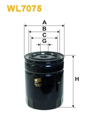 Filtro de óleo WL7075 WIX