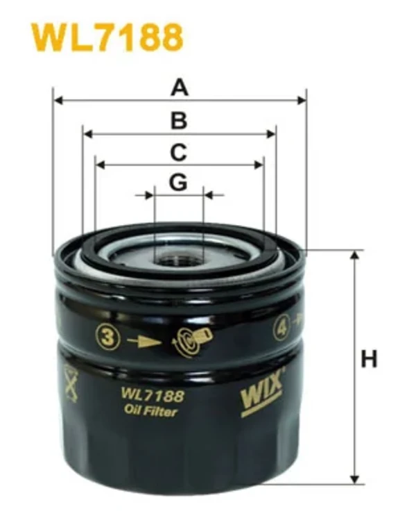 WL7188 WIX filtro de óleo