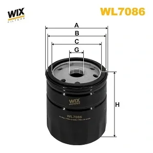 Filtro de óleo WL7086 WIX