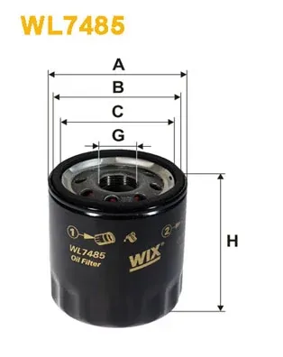Filtro de óleo WL7485 WIX