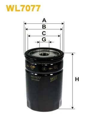 Filtro de óleo WL7077 WIX