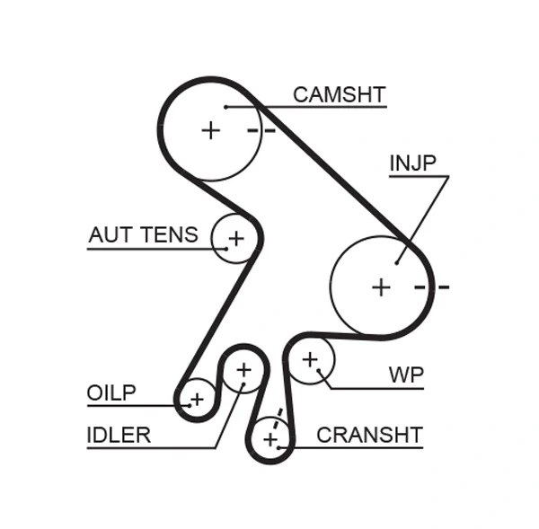 Correia do mecanismo de distribuição de gás, kit para Toyota Avensis (T25)