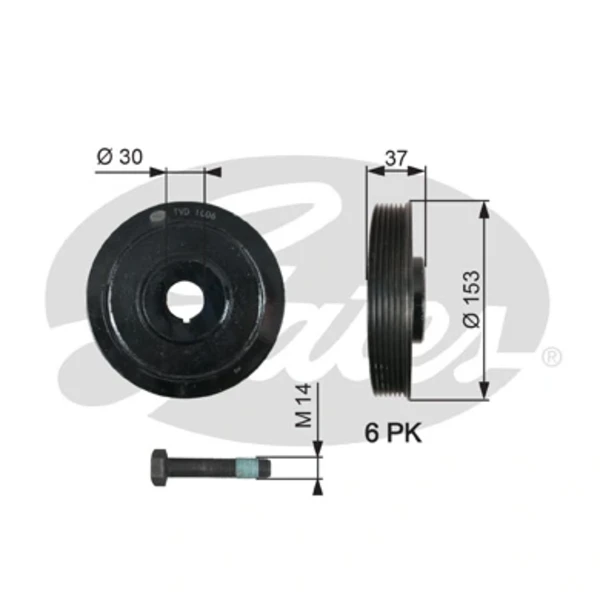Polia de cambota para Peugeot Expert (223)