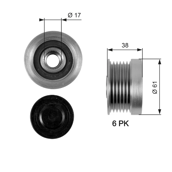 Polia do gerador para Volvo XC70 (SZ, LZ)