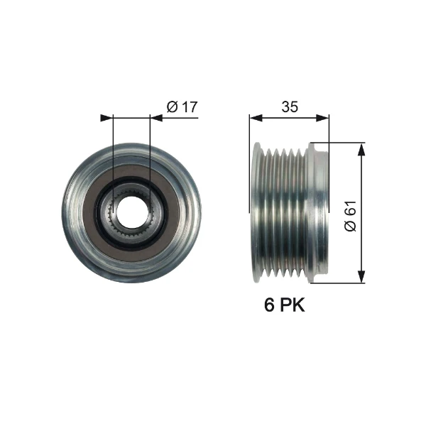 Polia do gerador para Porsche Cayenne (955)