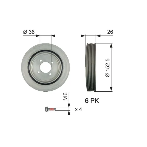 Polia de cambota Citroen C15 VD