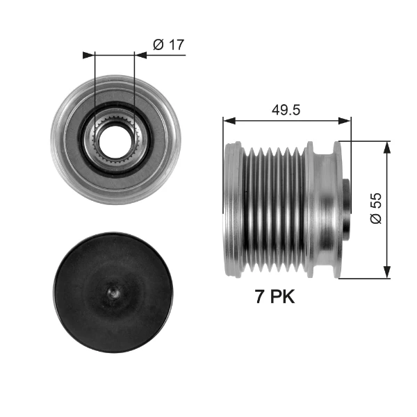 Polia do gerador para Mercedes GL (X164)