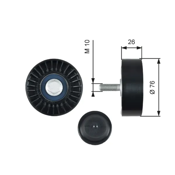 Rolo parasita da correia de transmissão Skoda Rapid NH3, NK3, NK6