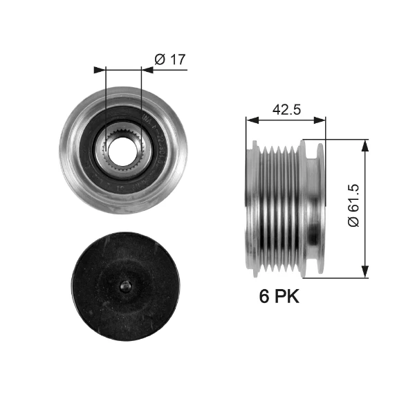 Polia do gerador para Seat Ibiza (6K1)