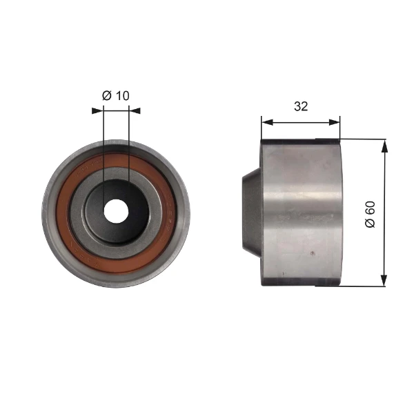 Rolo parasita da correia do mecanismo de distribuição de gás para Mitsubishi L 300 (P1T)