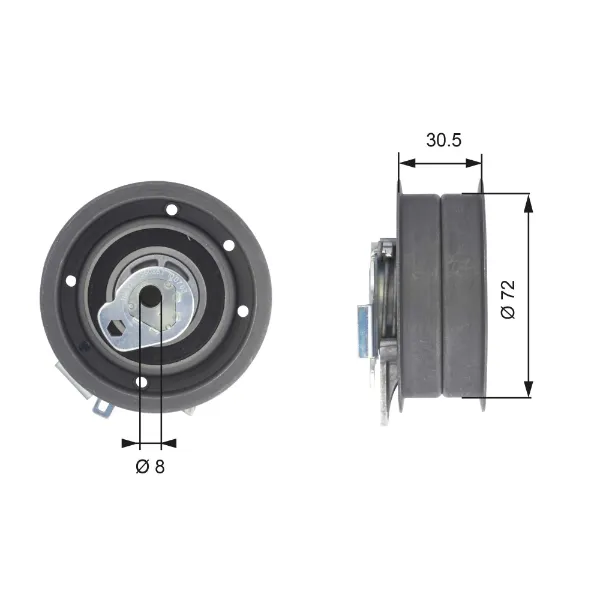 Reguladora de tensão da correia do mecanismo de distribuição de gás para Skoda Octavia II A5 1Z3