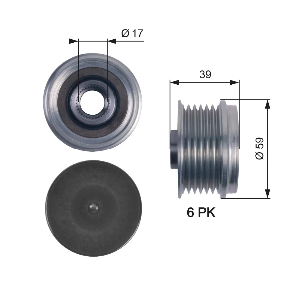 Polia do gerador para Lancia Ypsilon (846)