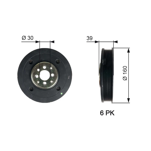 Polia de cambota para Volkswagen Golf (1H5)