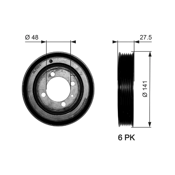 Polia de cambota para Opel Corsa (F08)