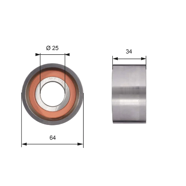 Rolo de reguladora de tensão da correia do mecanismo de distribuição de gás para Peugeot Boxer (230L)