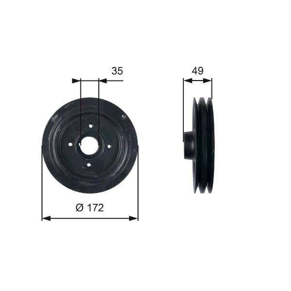 Polia de cambota para Mitsubishi L 200 (K60, K70)