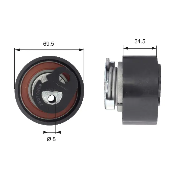 Rolo de reguladora de tensão da correia do mecanismo de distribuição de gás Land Rover Range Rover SPORT I