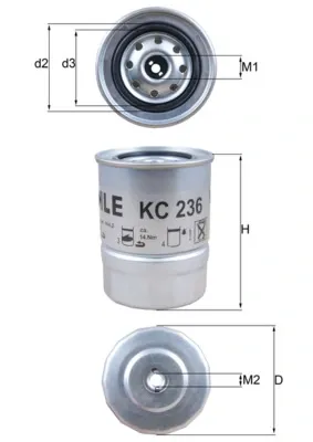 Filtro de combustível KC236 Mahle Original