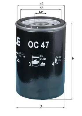 Filtro de óleo OC47OF Mahle Original