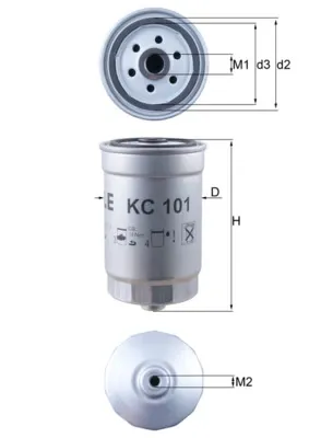 Filtro de combustível KC101 Mahle Original