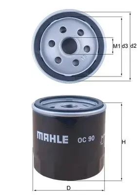 Caixa do filtro de óleo OC90 Mahle Original